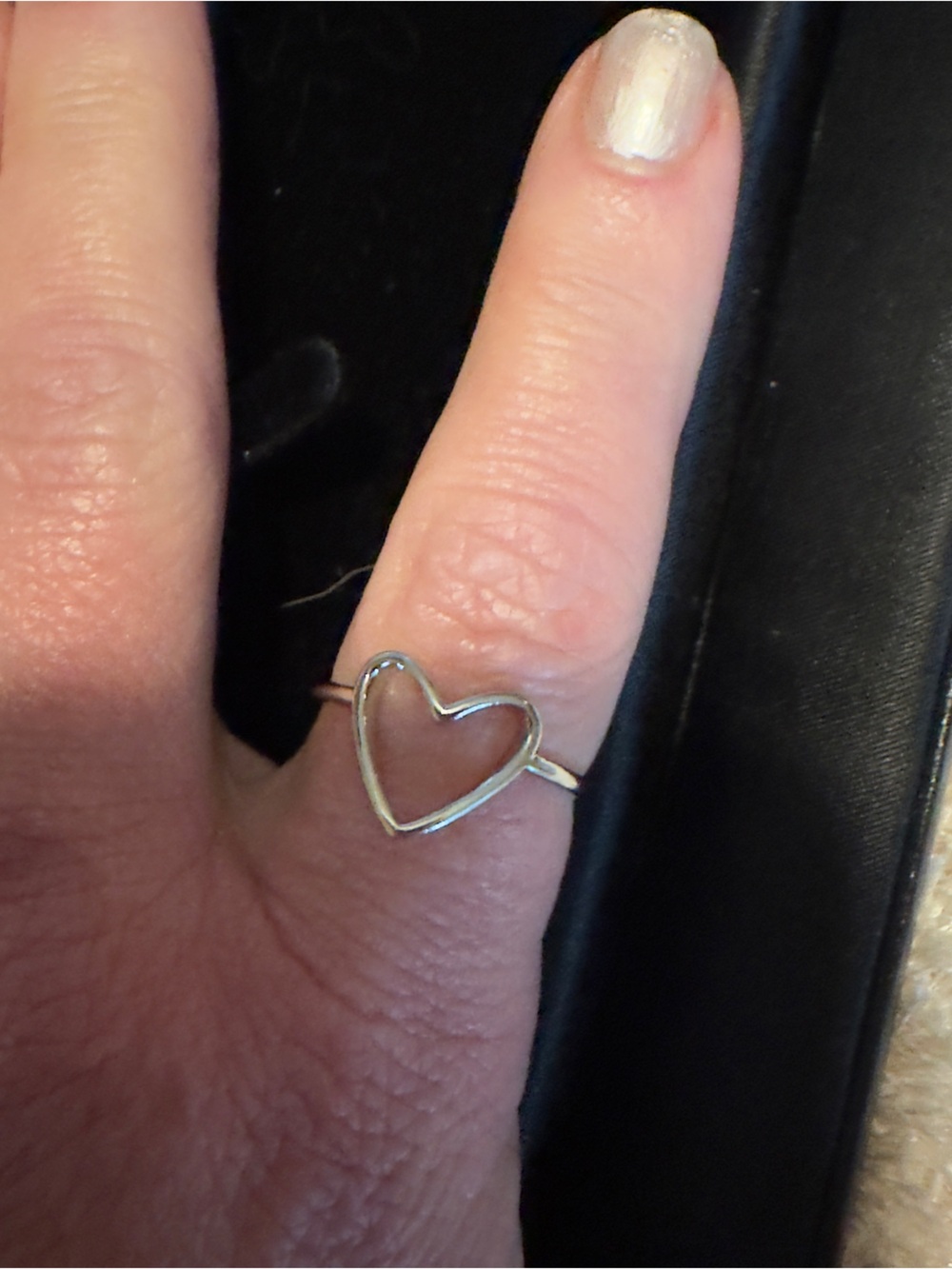 Delicate Open Heart Silver Ring - Women Jewelry